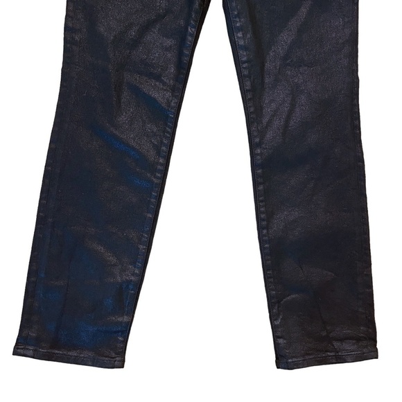 GOOD AMERICAN Good Classic Coated Denim Jeans Size 28 in Black - Picture 7 of 16